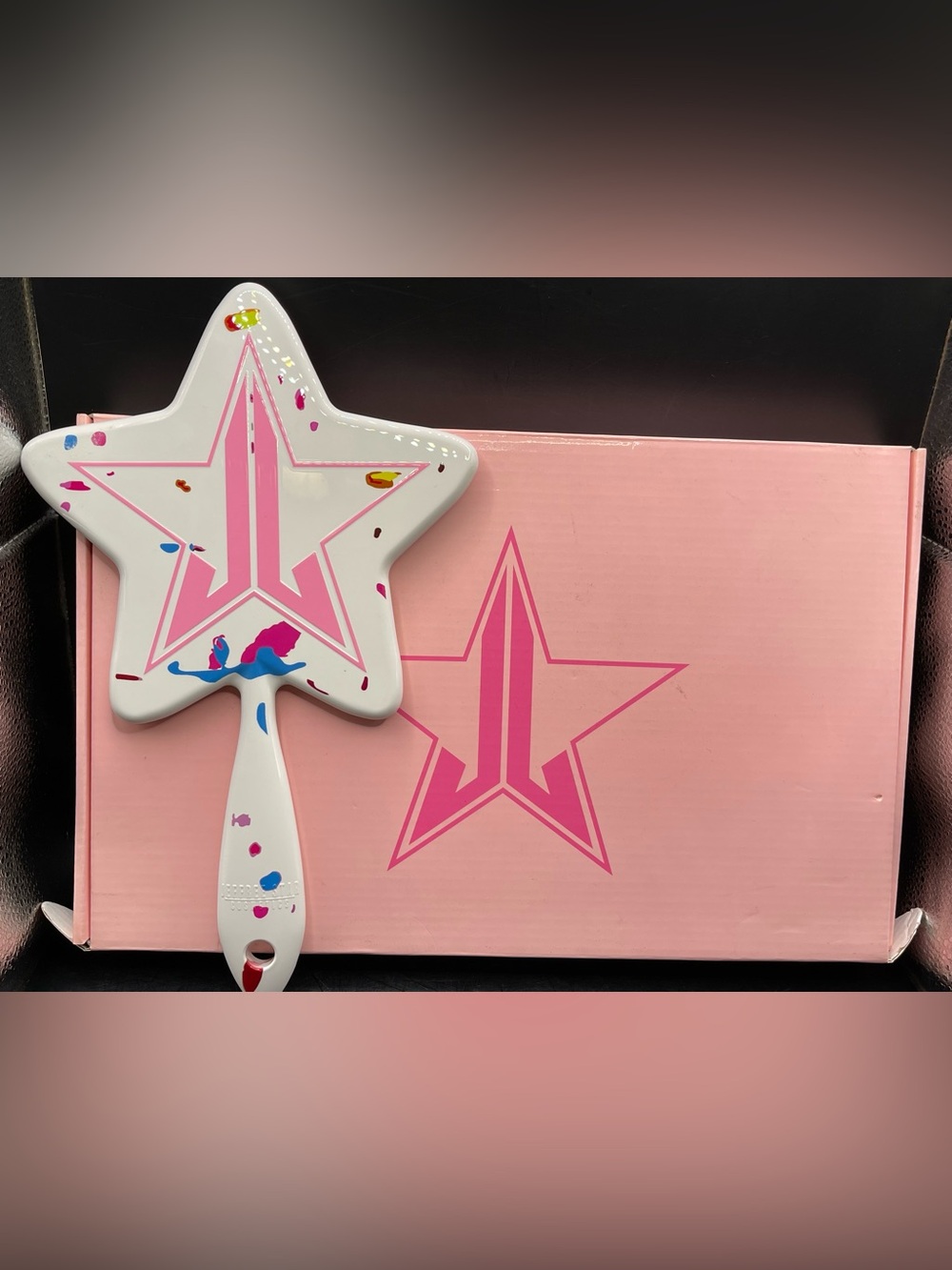 Jeffree Star Cosmetics White Jawbreaker Hand Mirror NIB Splatter Limited Edition